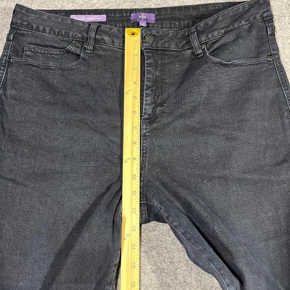 NYDJ Billie Mini Bootcut Jeans Size 16 Black Mid Rise Stretch Lift Tuck Mom Prep - Picture 8 of 10